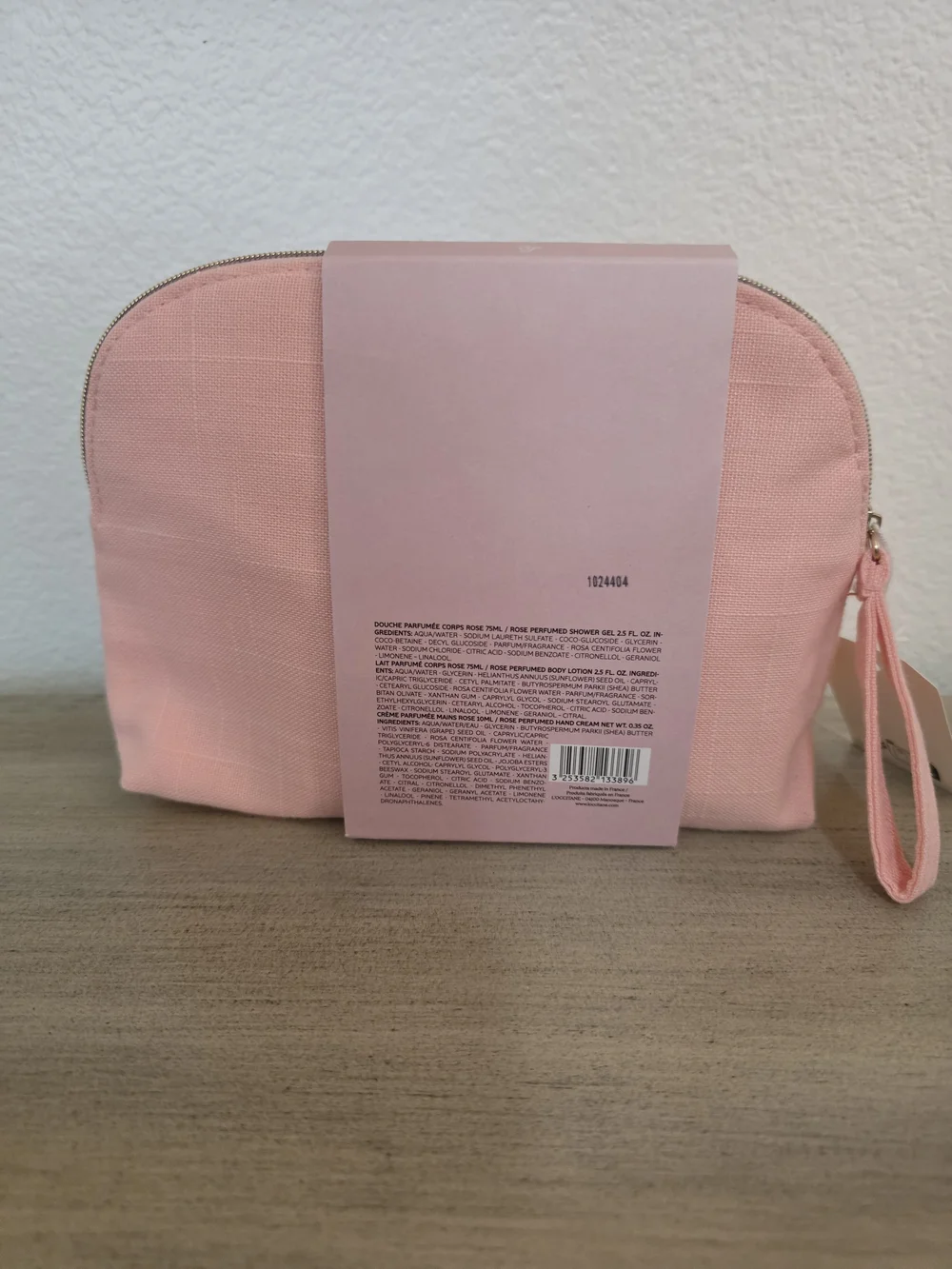 L'Occitane Pink Rose Travel Cosmetic Bag
